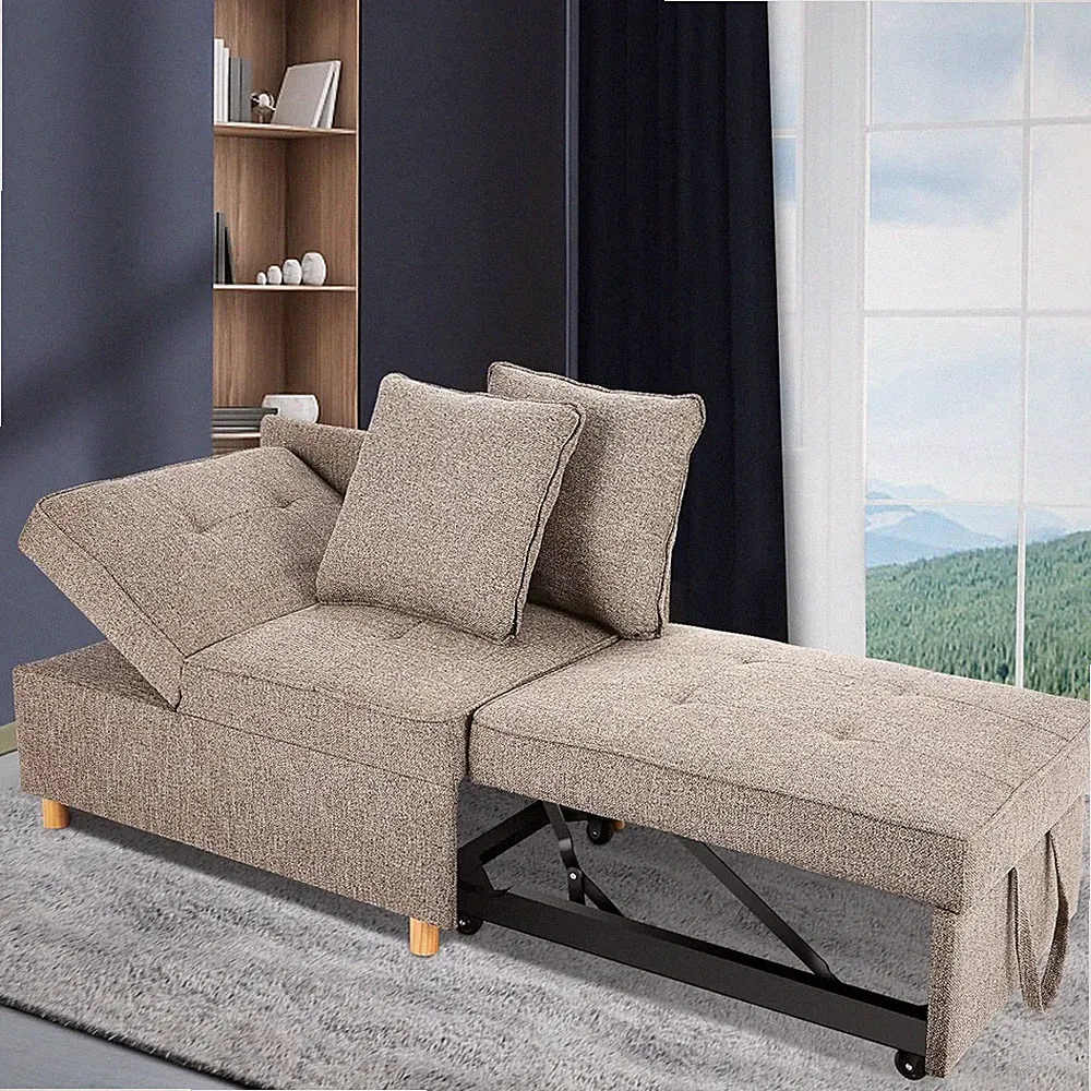 4-in-1 Convertible Sofa Single Recliner for Small Space w/5 Adjustable Backrest*