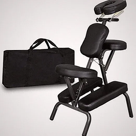 Portable Folding PU Leather Pad Travel Tattoo Spa Salon Massage Chair Black