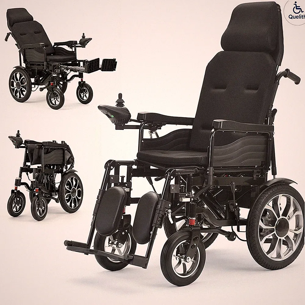 Manual Recline Electric Wheelchair Mobility Chair Folding Electric Wheelchair