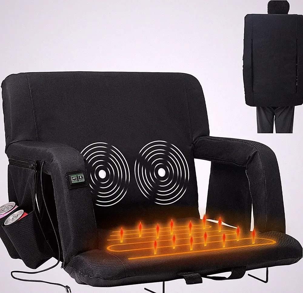 NAIZEA Reclining Heated Massage Stadium Seat Standard/XXL Chair W Back Support