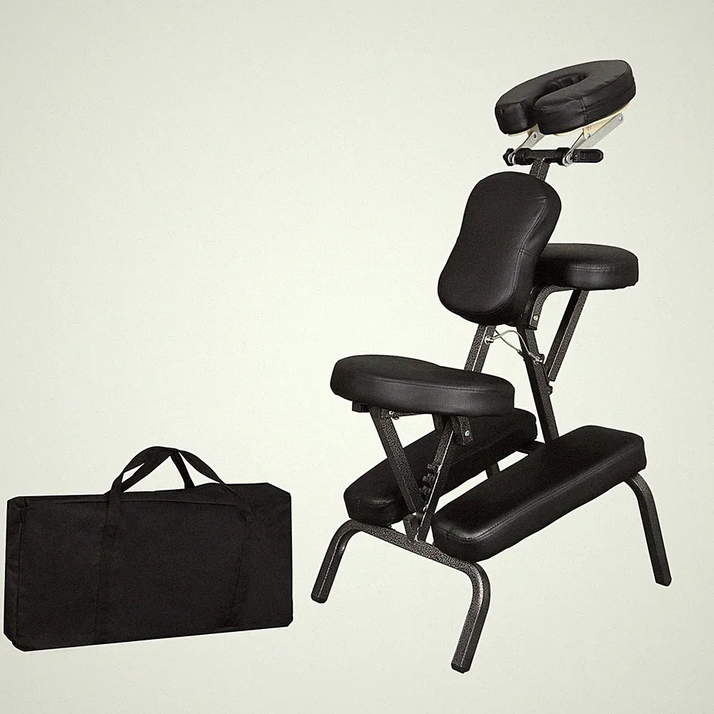 Portable Massage Chair Folding Tattoo Chair Salon Facial Spa PU Leather Pad Home
