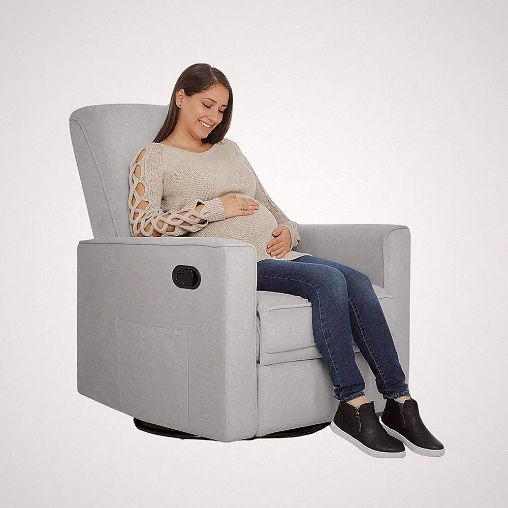 Raleigh 360° Swivel Glider Rocking Chair - Plush Nursery Recliner, Certified Saf