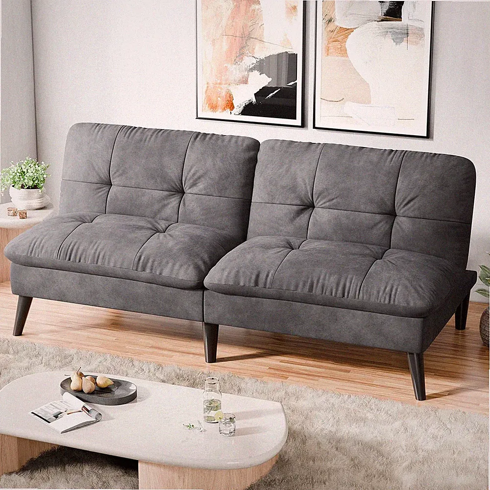 Small Futon Sofa Bed, Folding Futon Bed Sleeper Couch Recliner for Living Room